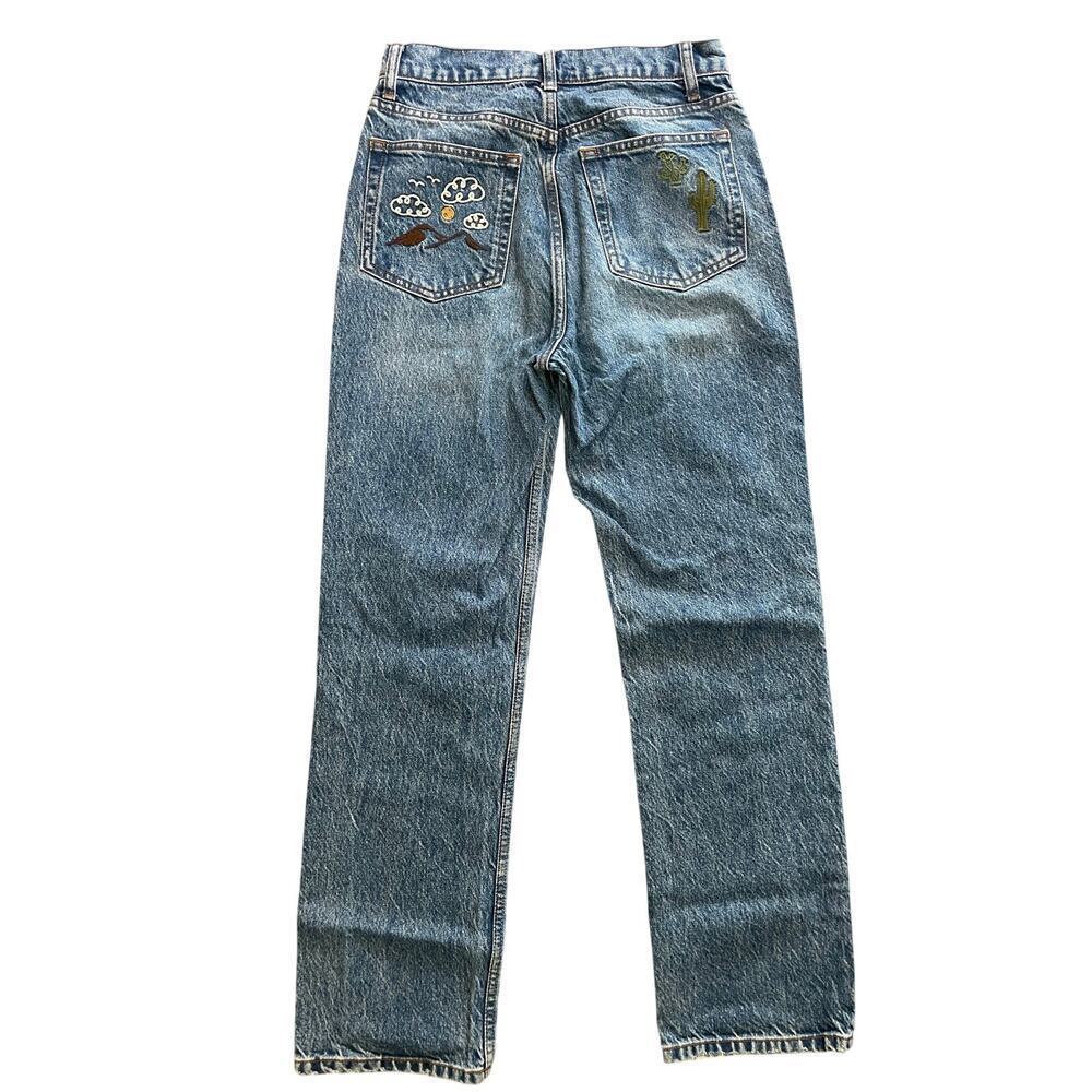 Reformation Handcrafted Embroidered Jeans 27 - Picture 4 of 13